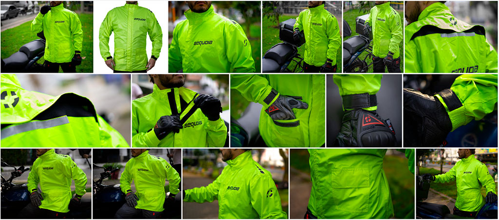 Impermeable para moto verde